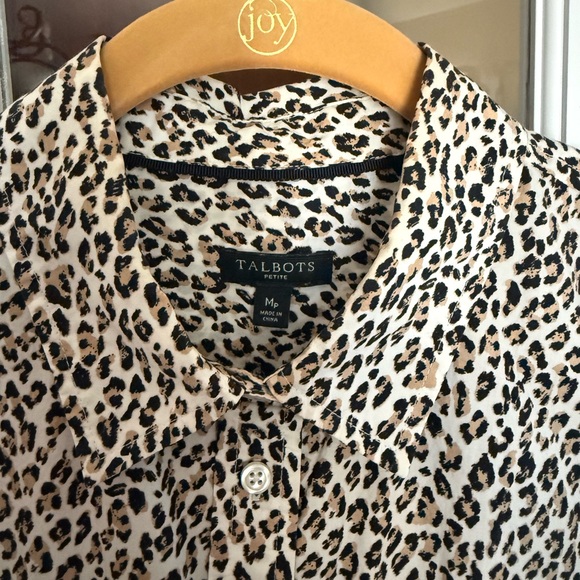 Talbots Women's Leopard Print Button Down Shirt - Picture 5 of 8